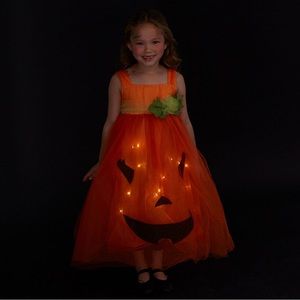 Pottery Barn Kids Halloween Light Up Pumpkin Costume Sz 4 - 6